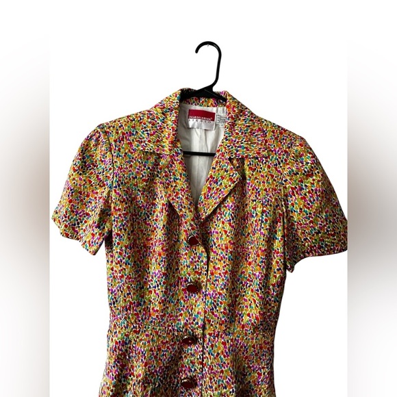 Oscar de la Renta Multicolor Button-Up Midi Dress - Picture 13 of 16